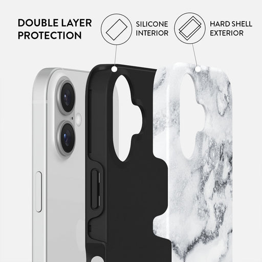 White Winter - Classy Marble iPhone 16 Plus Case 2