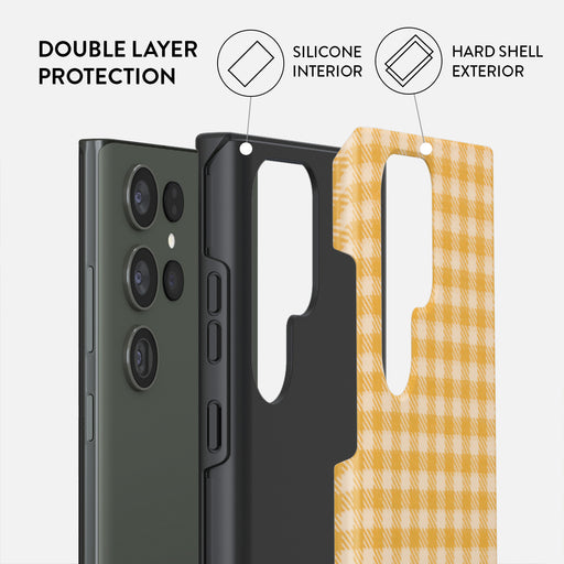 Tuscan Sun - Yellow Plaid Samsung Galaxy S23 Ultra Case 6
