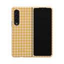 Tuscan Sun - Yellow Plaid Samsung Galaxy Z Fold 3 Case 1