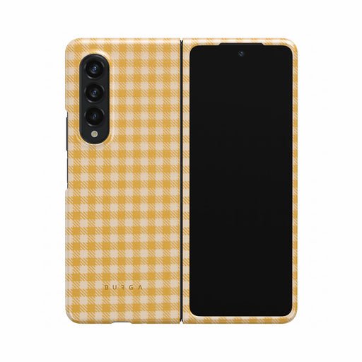 Tuscan Sun - Yellow Plaid Samsung Galaxy Z Fold 3 Case 1