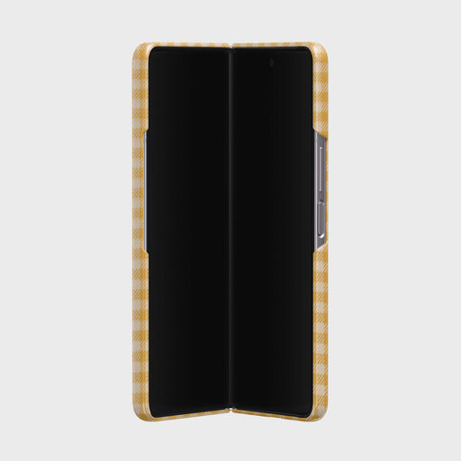 Tuscan Sun - Yellow Plaid Samsung Galaxy Z Fold 3 Case 5