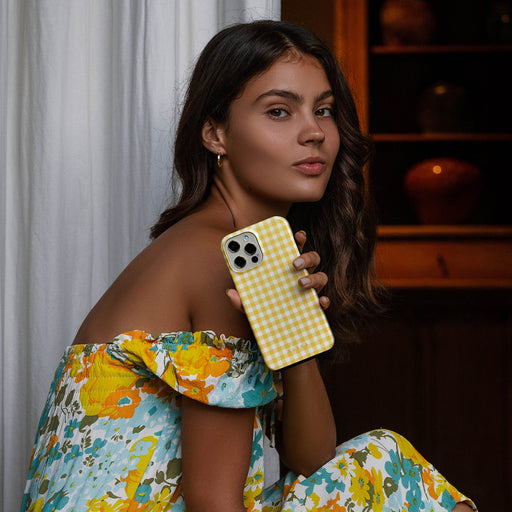 Tuscan Sun - Yellow Plaid iPhone 14 Pro Case 24