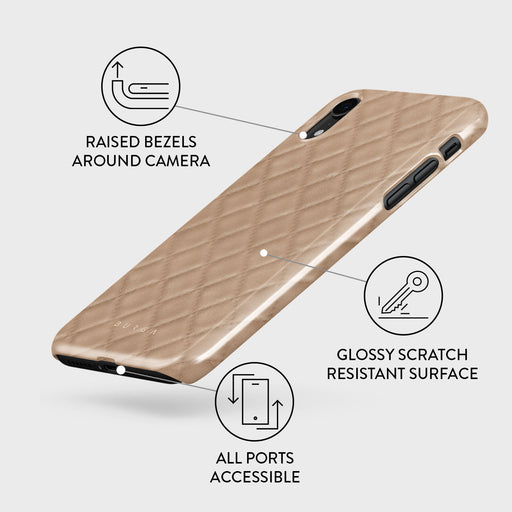 Simply Cream - Quilted iPhone XR Case 3