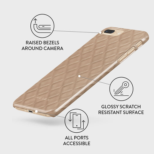 Simply Cream - Quilted iPhone 7 Plus / 8 Plus Case 3