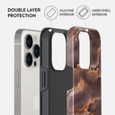 Fire Wood - Brown Marble iPhone 14 Pro Case 6