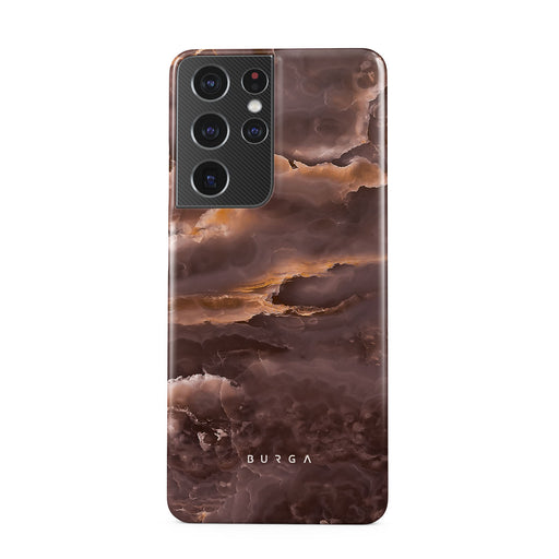 Fire Wood - Brown Marble Samsung Galaxy S21 Ultra Case 1