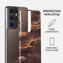 Fire Wood - Brown Marble Samsung Galaxy S21 Ultra Case 2