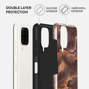Fire Wood - Brown Marble Samsung Galaxy A12 4G Case 6