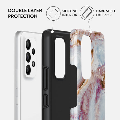 Frozen Leaves - Cute Marble Samsung Galaxy A73 Case 2