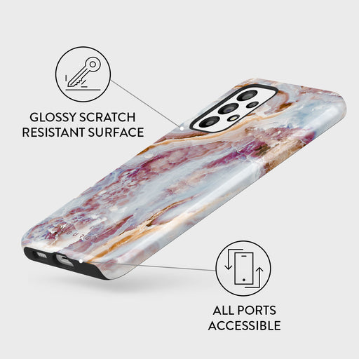 Frozen Leaves - Cute Marble Samsung Galaxy A73 Case 3