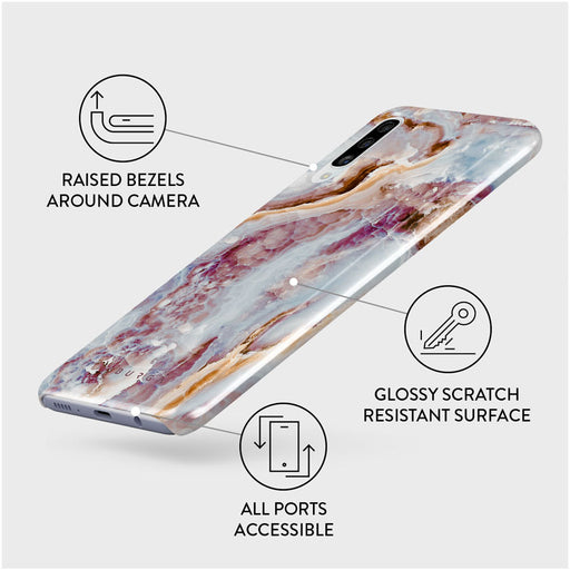 Frozen Leaves - Cute Marble Samsung Galaxy A50 Case 3
