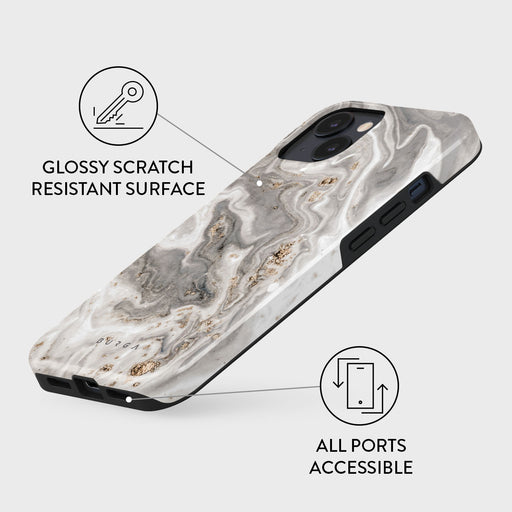 Snowstorm - Grey Marble iPhone 14 Case 7