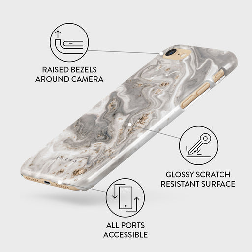 Snowstorm - Grey Marble iPhone SE (2020) Case 3