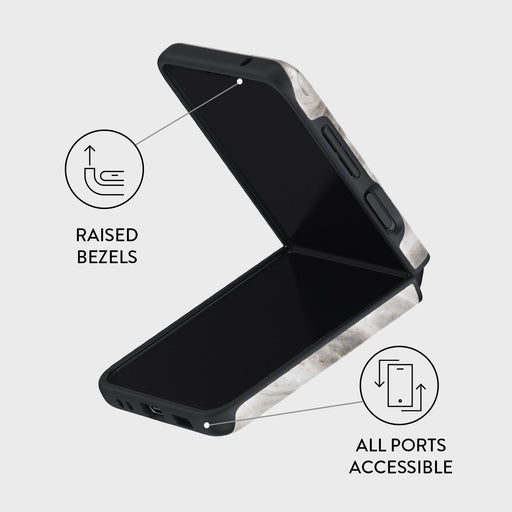Snowstorm - Grey Marble Samsung Galaxy Z Flip 3 Case 3