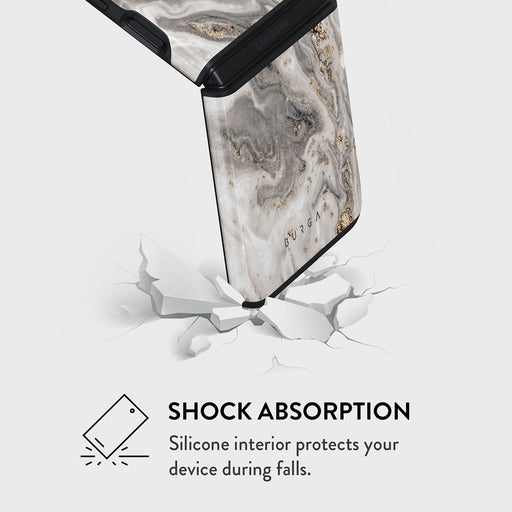 Snowstorm - Grey Marble Samsung Galaxy Z Flip 3 Case 4