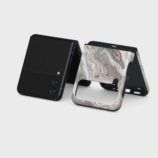 Snowstorm - Grey Marble Samsung Galaxy Z Flip 3 Case 5