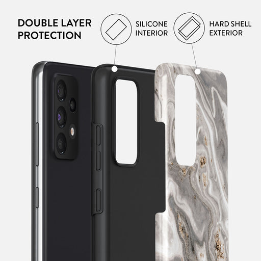 Snowstorm - Grey Marble Samsung Galaxy A72 4G / 5G Case 6