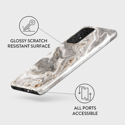 Snowstorm - Grey Marble Samsung Galaxy A72 4G / 5G Case 7
