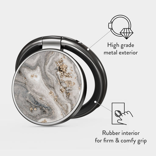 Snowstorm - Grey Marble Ring Holder 2