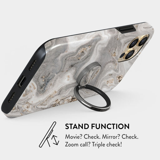 Snowstorm - Grey Marble Ring Holder 4