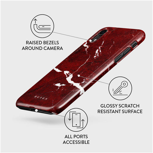 Iconic Red Ruby - Marble iPhone XR Case 3
