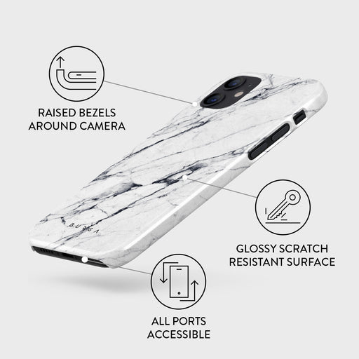 Satin White - Marble iPhone 12 Mini Case 3