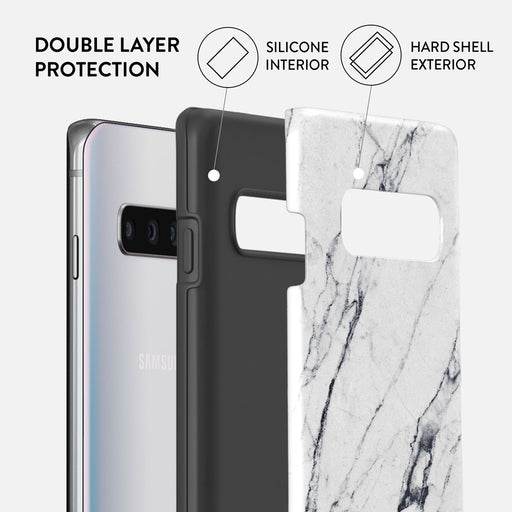 Satin White - Marble Samsung Galaxy S10 Plus Case 6
