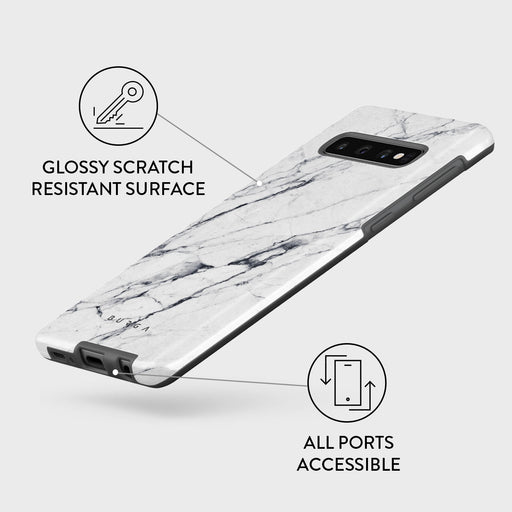 Satin White - Marble Samsung Galaxy S10 Plus Case 7
