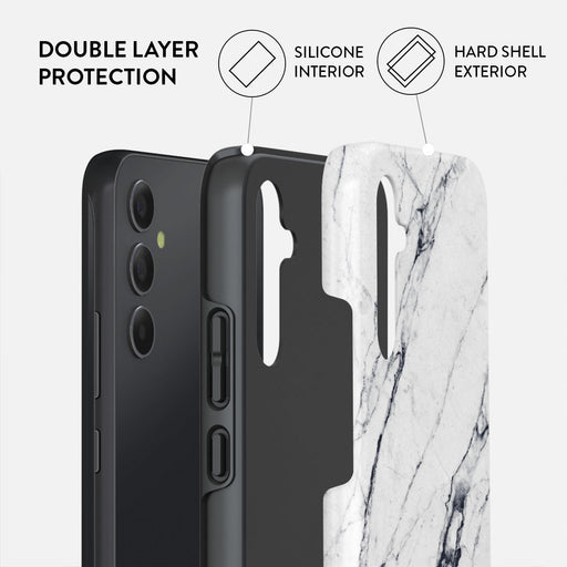 Satin White - Marble Samsung Galaxy A34 Case 2