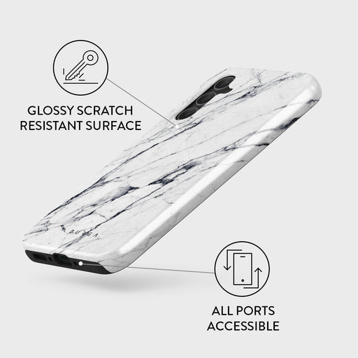Satin White - Marble Samsung Galaxy A34 Case 3
