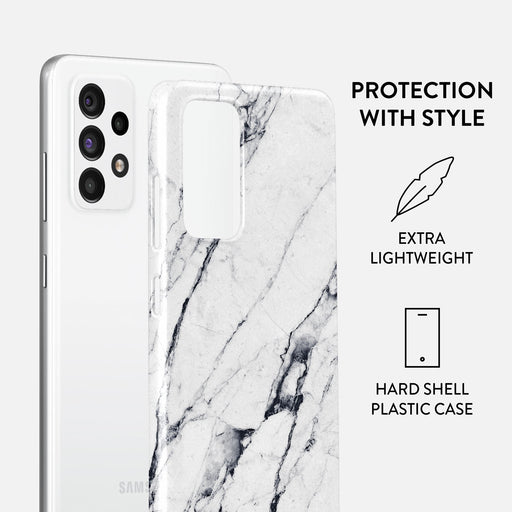 Satin White - Marble Samsung Galaxy A72 4G / 5G Case 2