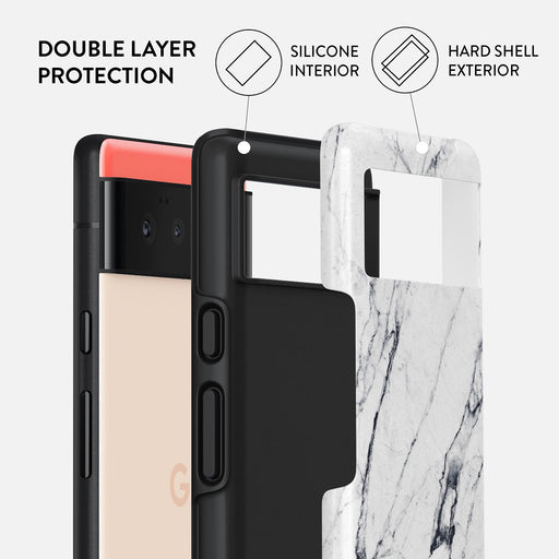 Satin White - Marble Google Pixel 6 Case 2