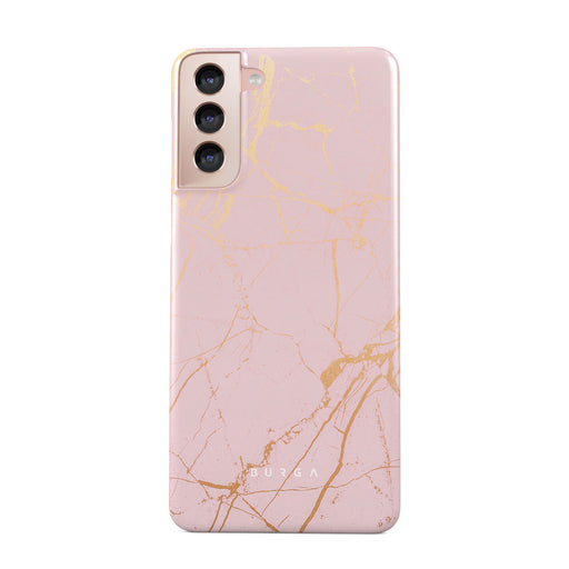 Peachy Gold - Pink Marble Samsung Galaxy S21 Plus Case 1
