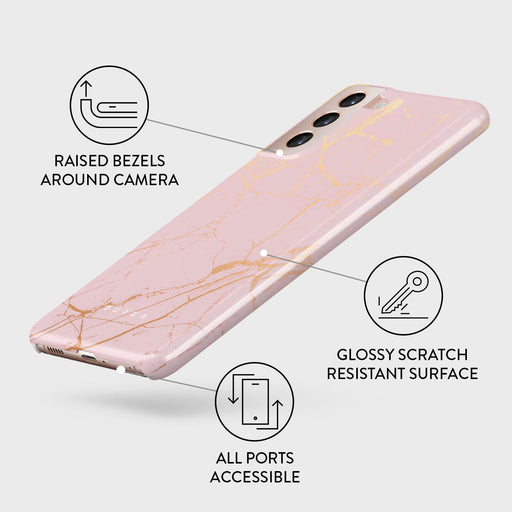 Peachy Gold - Pink Marble Samsung Galaxy S21 Plus Case 3