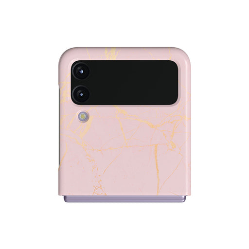 Peachy Gold - Pink Marble Samsung Galaxy Z Flip 4 Case 1