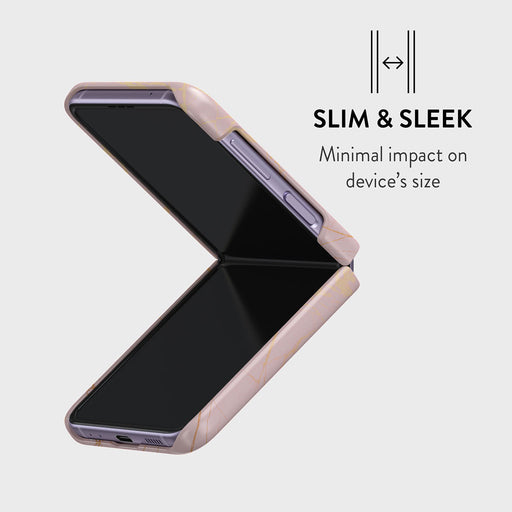 Peachy Gold - Pink Marble Samsung Galaxy Z Flip 4 Case 4