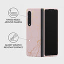 Peachy Gold - Pink Marble Samsung Galaxy Z Fold 3 Case 3