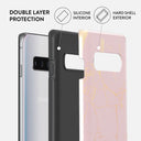 Peachy Gold - Pink Marble Samsung Galaxy S10 4G Case 6