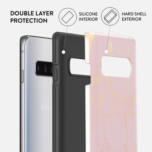 Peachy Gold - Pink Marble Samsung Galaxy S10 4G Case 6