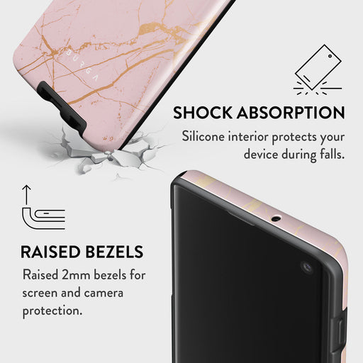 Peachy Gold - Pink Marble Samsung Galaxy S10 4G Case 8