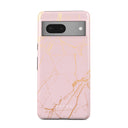 Peachy Gold - Pink Marble Google Pixel 7a Case 1