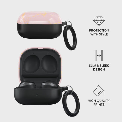 Peachy Gold - Pink Marble Samsung Galaxy Buds 2 Case 4