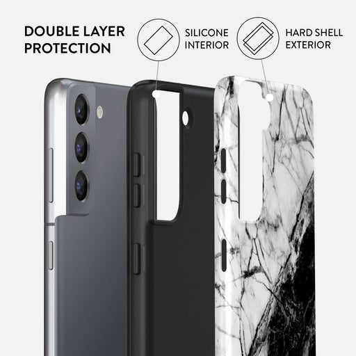 Fatal Contradiction - Black & White Marble Samsung Galaxy S21 Case 6