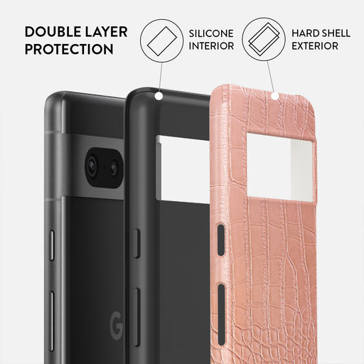 Pink Croco - Google Pixel 7a Case 2