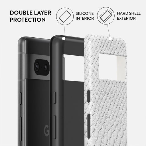 Glacial Desert - White Snakeskin Google Pixel 7a Case 2