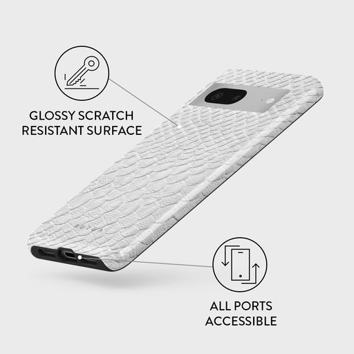 Glacial Desert - White Snakeskin Google Pixel 7a Case 3