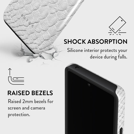 Glacial Desert - White Snakeskin Google Pixel 7a Case 4