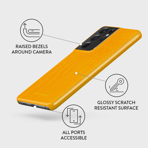 Canary Yellow - Snake Skin Samsung Galaxy S21 Ultra Case 3