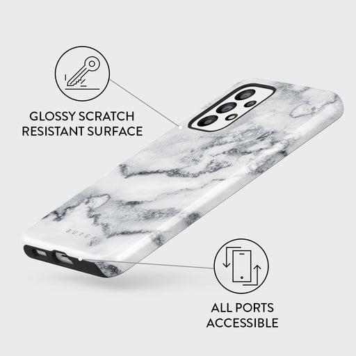 White Winter - Classy Marble Samsung Galaxy A73 Case 3