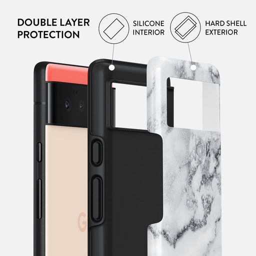 White Winter - Classy Marble Google Pixel 6a Case 2